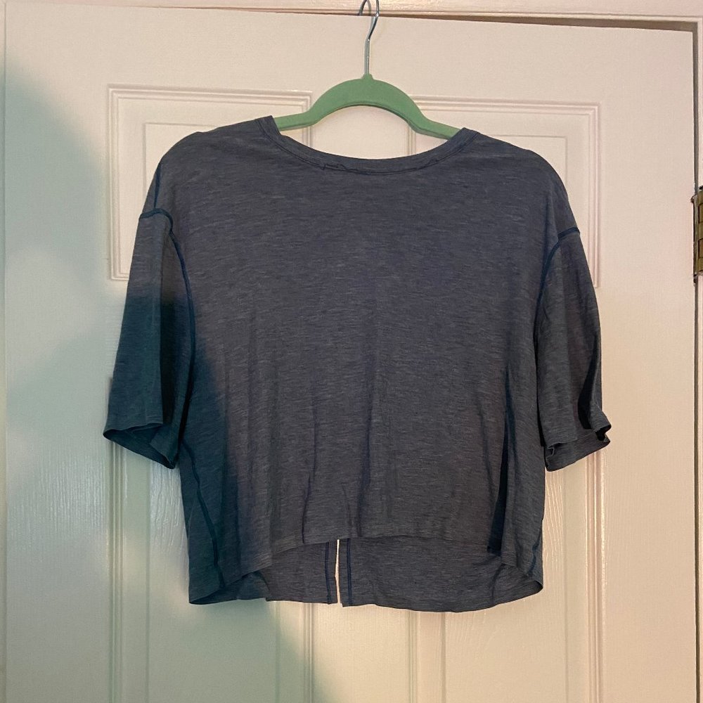 LuluLemon Blue Open-back Top -- Cropped
